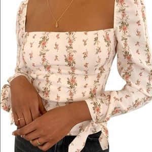 NWOT Reformation Ariana Floral Blouse